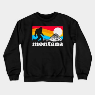 Montana Bigfoot, Sasqautch Montana Mountains, Hiking Retro Yeti Yowi Cryptidcore Crewneck Sweatshirt